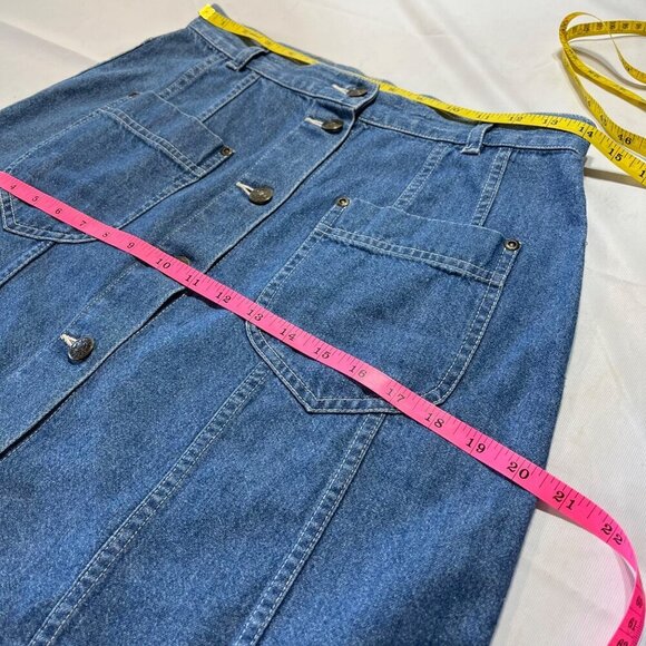 Vintage Liz Wear Button Down Denim Jean Skirt 80s 90s Size SMALL - Picture 5 of 10